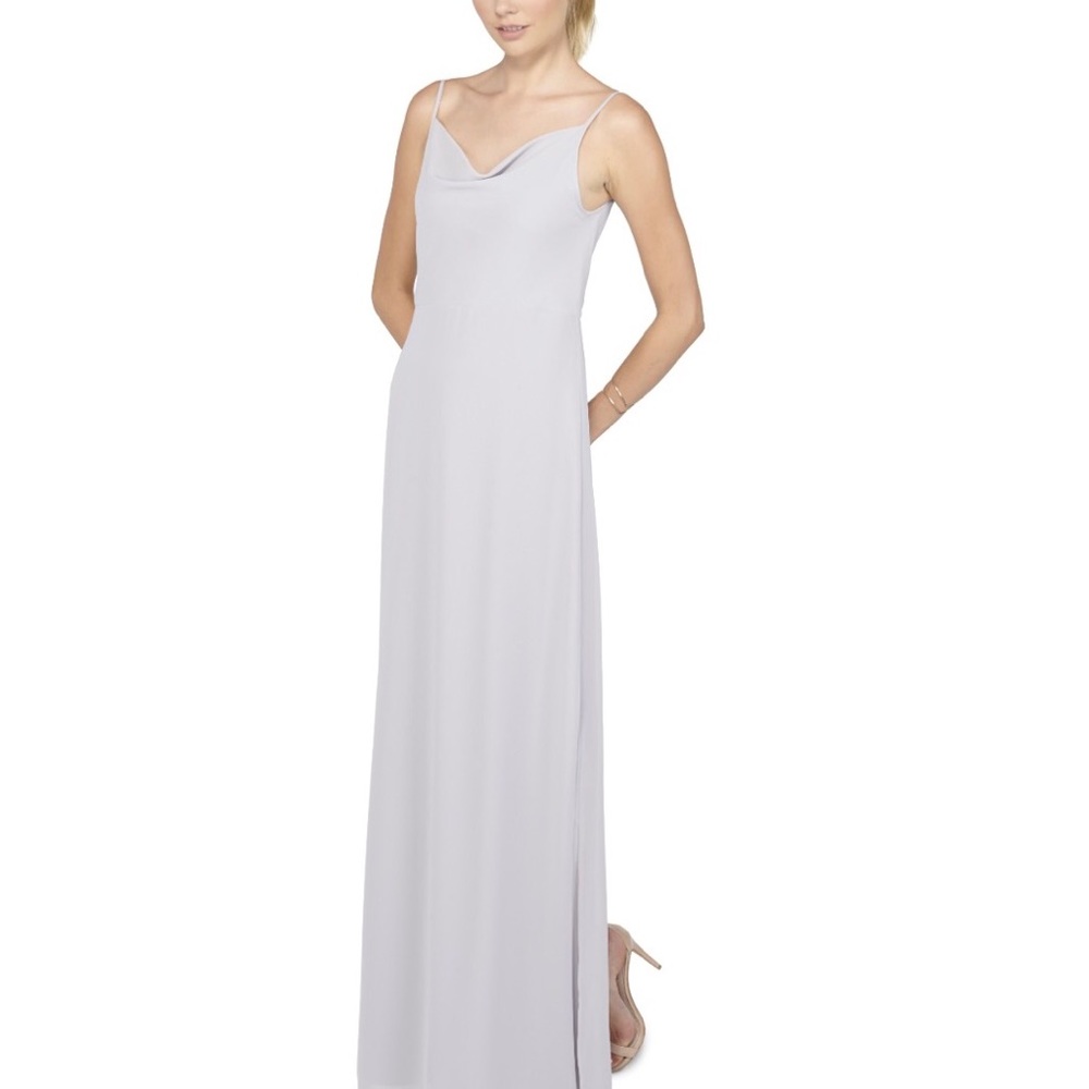 Joanna August Kimi Long grey silver bells gown